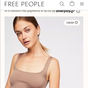 Free People scoop neck crop in ballet pink (M)